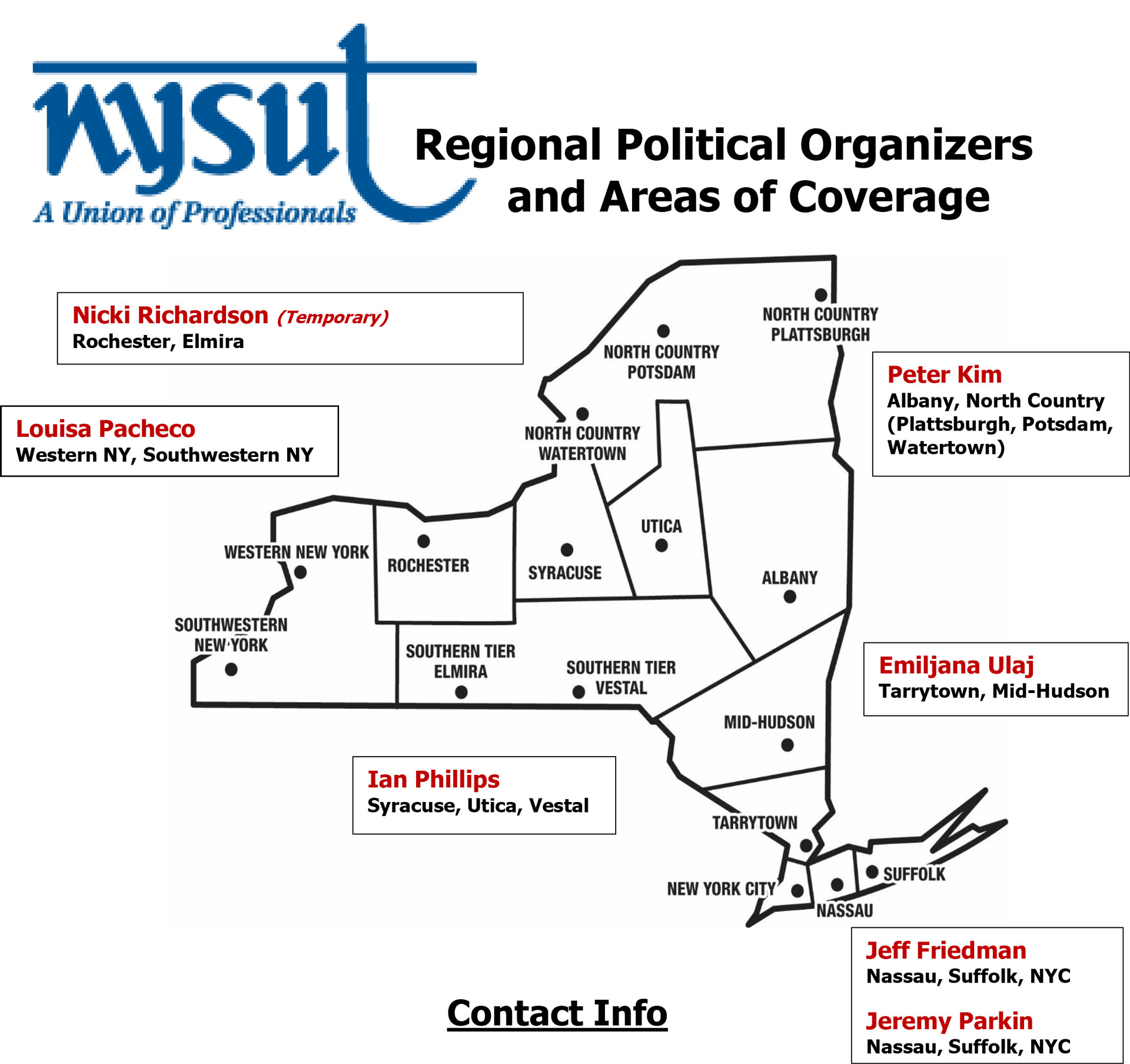 Regional Political Organizer Map February 2024